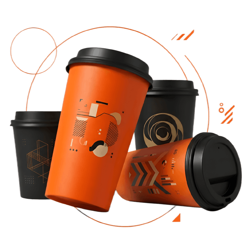 Custom branded paper coffee cup
