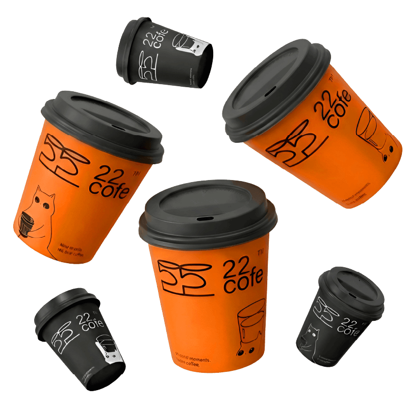 Custom branded paper coffee cup