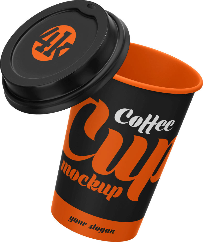 Custom branded coffee cup mockup